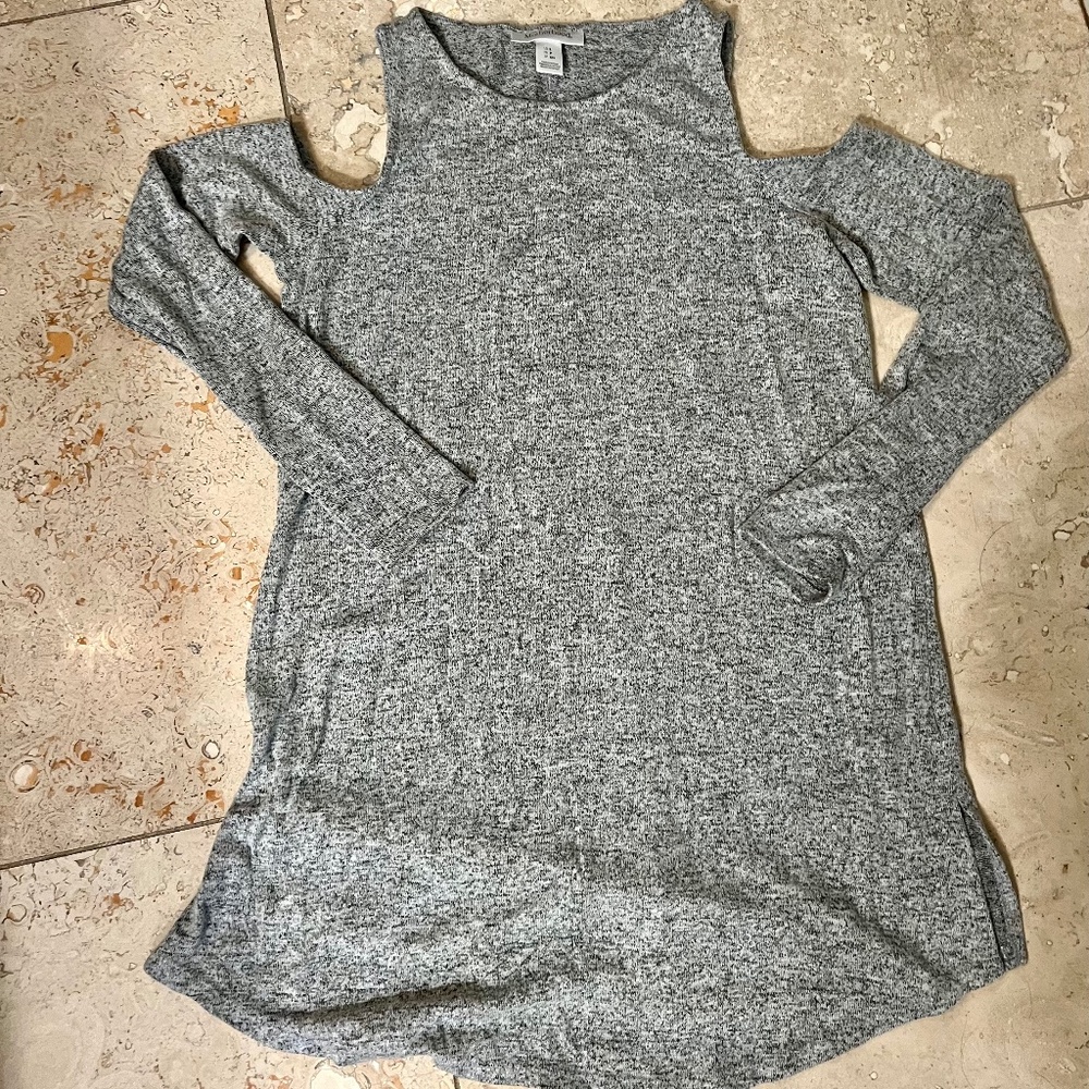 Motherhood Maternity Cold Shoulder Sweater in gray